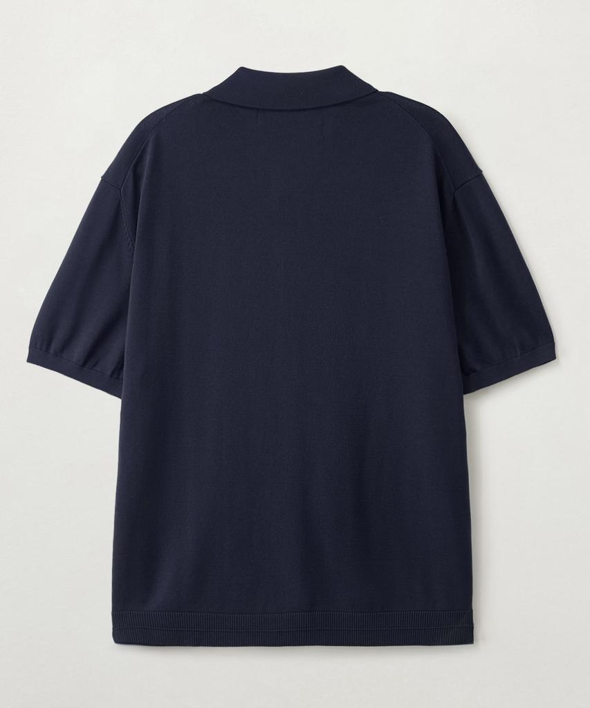 Satur Collar Half Knit Cardigan Navy