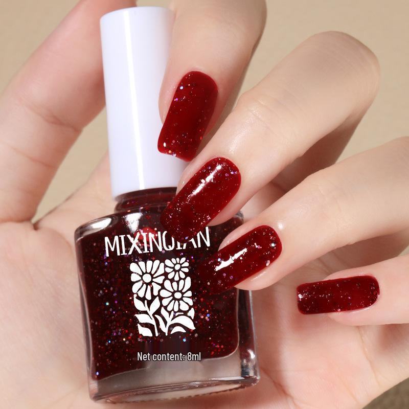 Cherry Champagne Bling Nail Polish - Non-Toxic, Quick-Dry, Long-Lasting, Non-Fading Formula for Fingernails and Toenails.