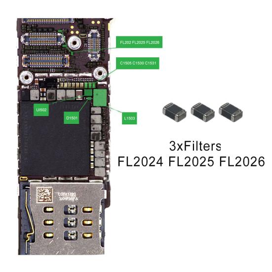 Backlight Repair Parts Diode + Filters IC Coil Full Kit for iPhone 5G/5S/6S/6