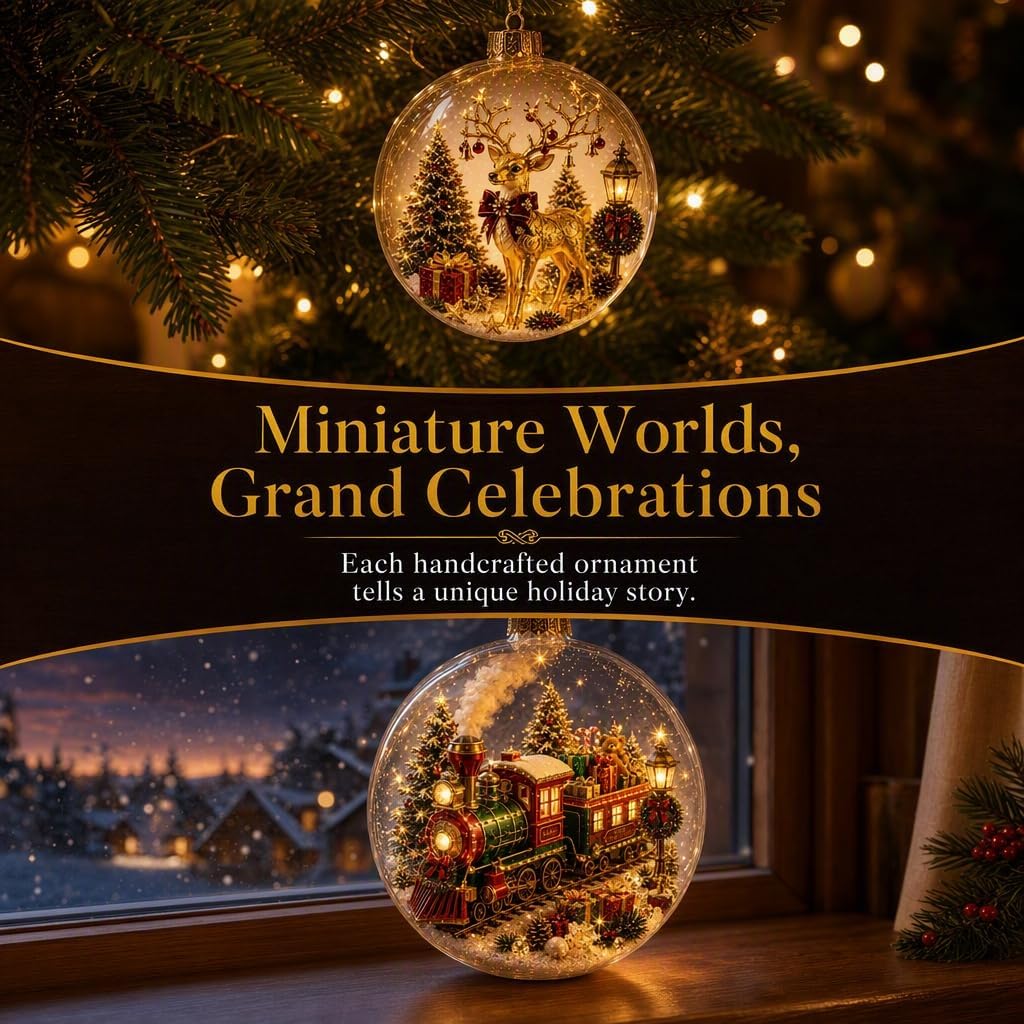 Lysende Julefortælling Ornament, Lysende Mini Jule Scene med Varmt LED Lys, Festlig Mindegave til Hjemmets Julefest Dekoration