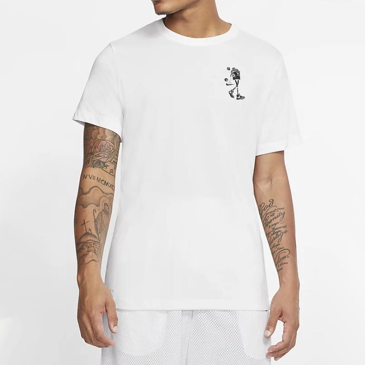 Nike Tricou cu mânecă scurtă cu imprimeu graffiti baschet bărbați Topuri alb CD0959-100
