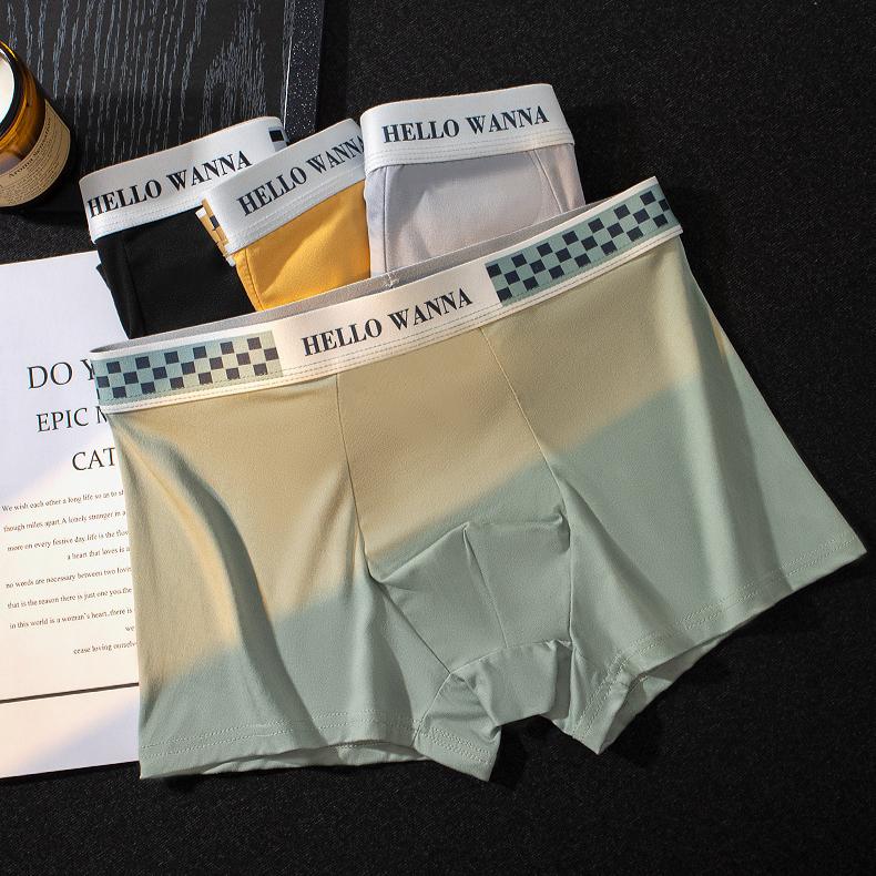 Summer Thin Men's Underwear Breathable Letter Waist Flat Angle Pants for Men
