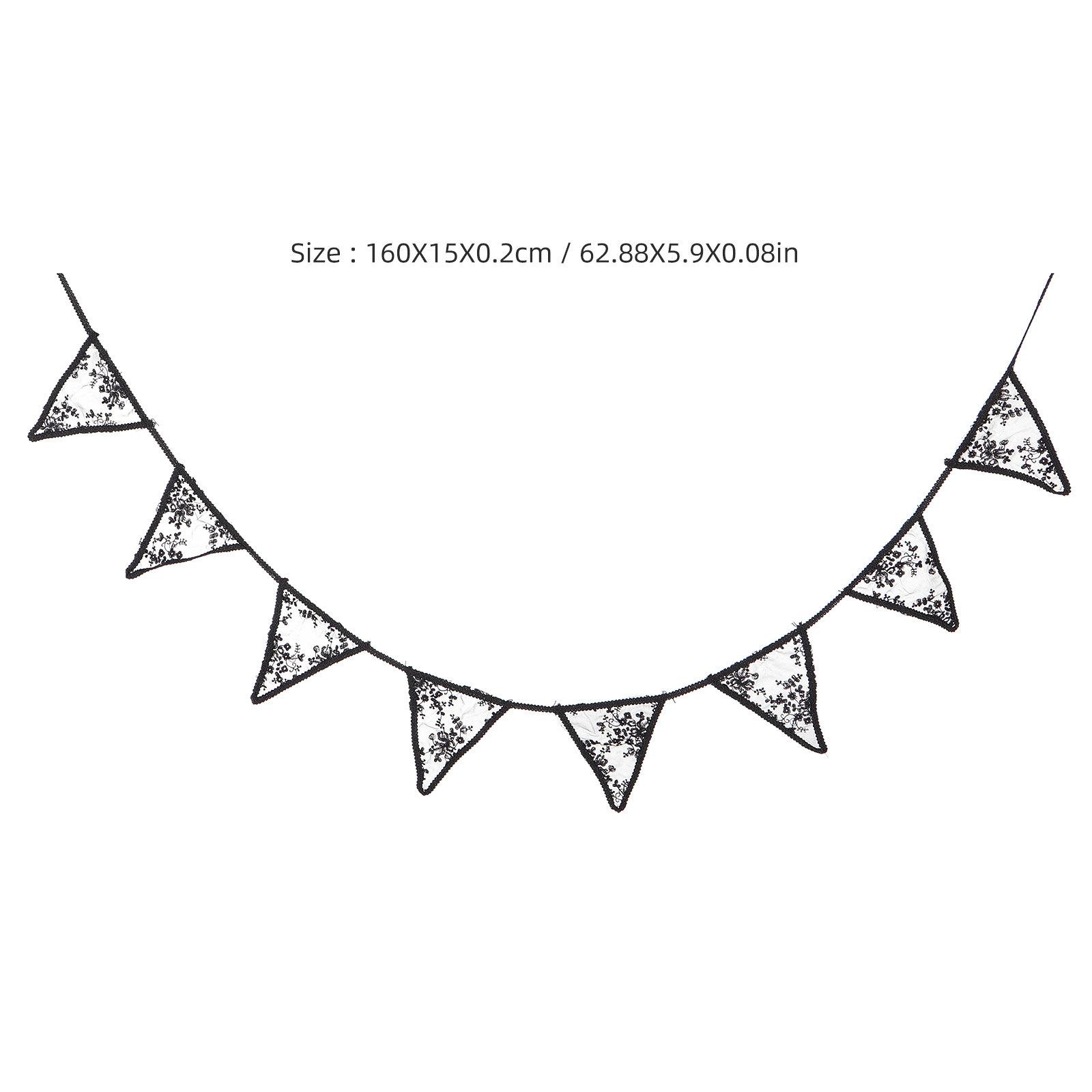 Birthday Bunting Baby Shower Pennant Banner Triangle Flag Party Flags Anniversary Decorative Bunting Shower Pennant Anniversary чёрный