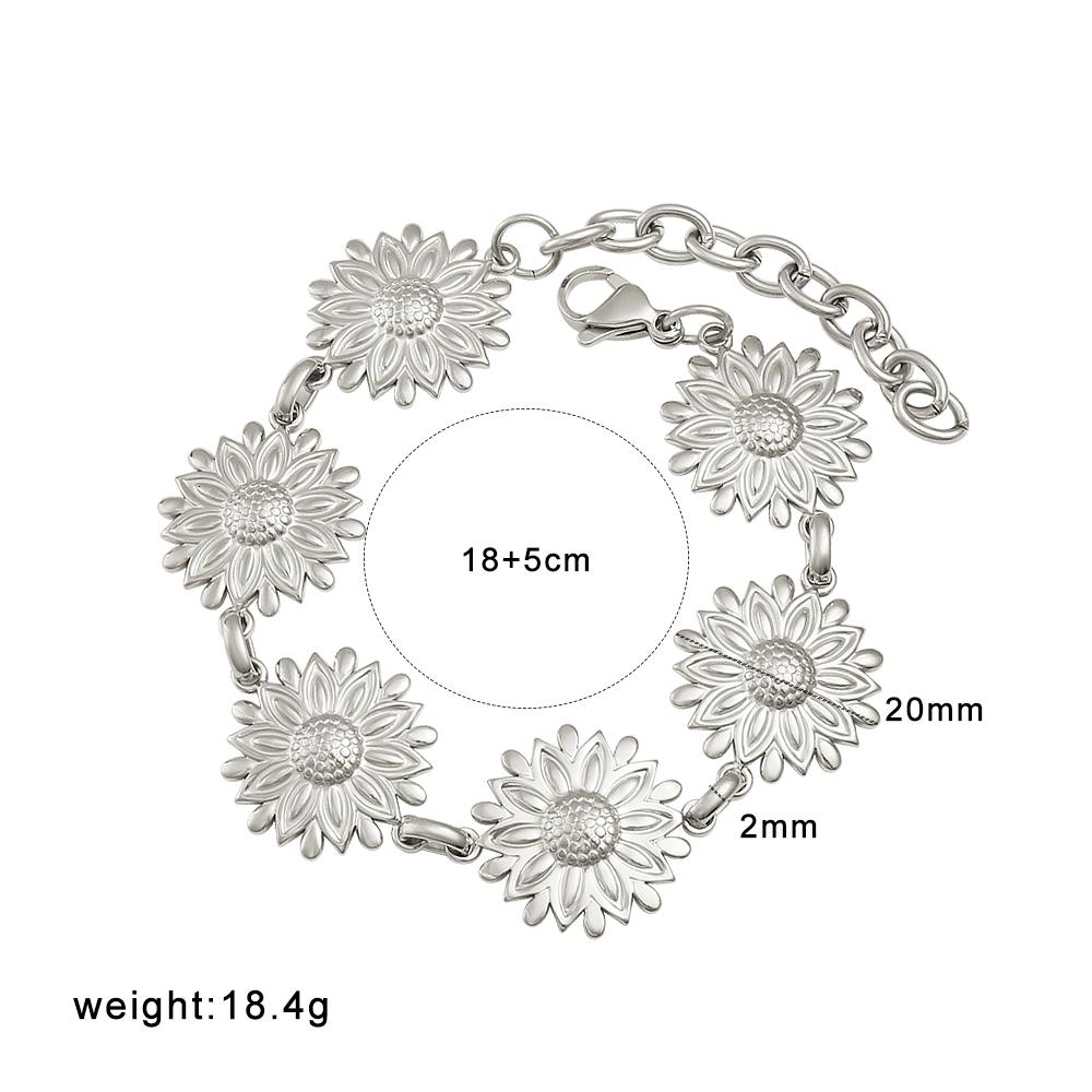 Stainless Stain Flower Jewelry Sets For Women 18K Gold Plated Chrysanthemum Necklace Bracelet Set Wedding Party Jewelry Gifts