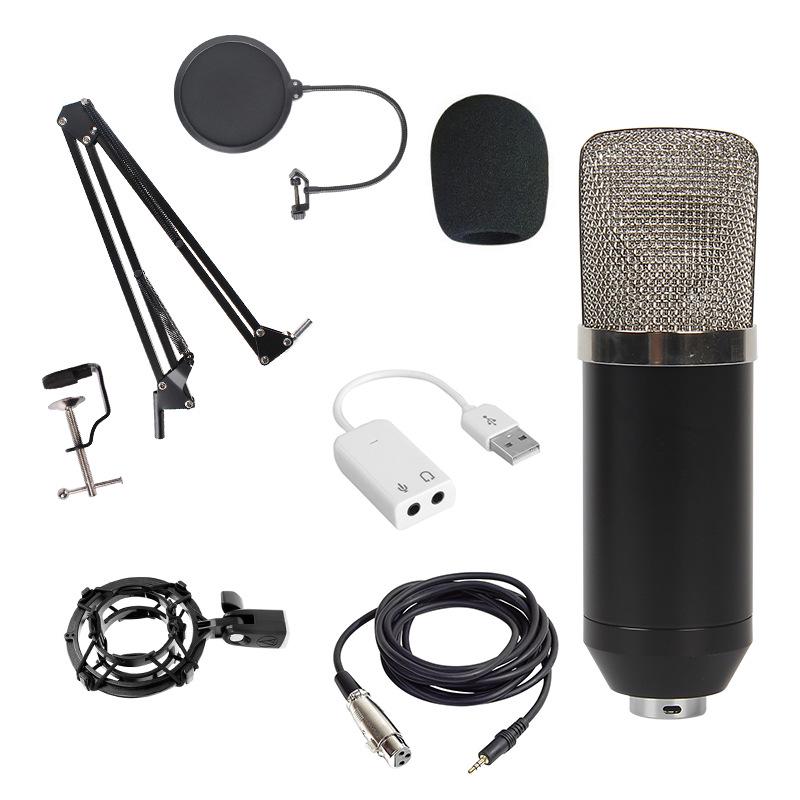 BM800 Condenser Microphone Set: Large Diaphragm, Streaming Stand, and Recording Equipment