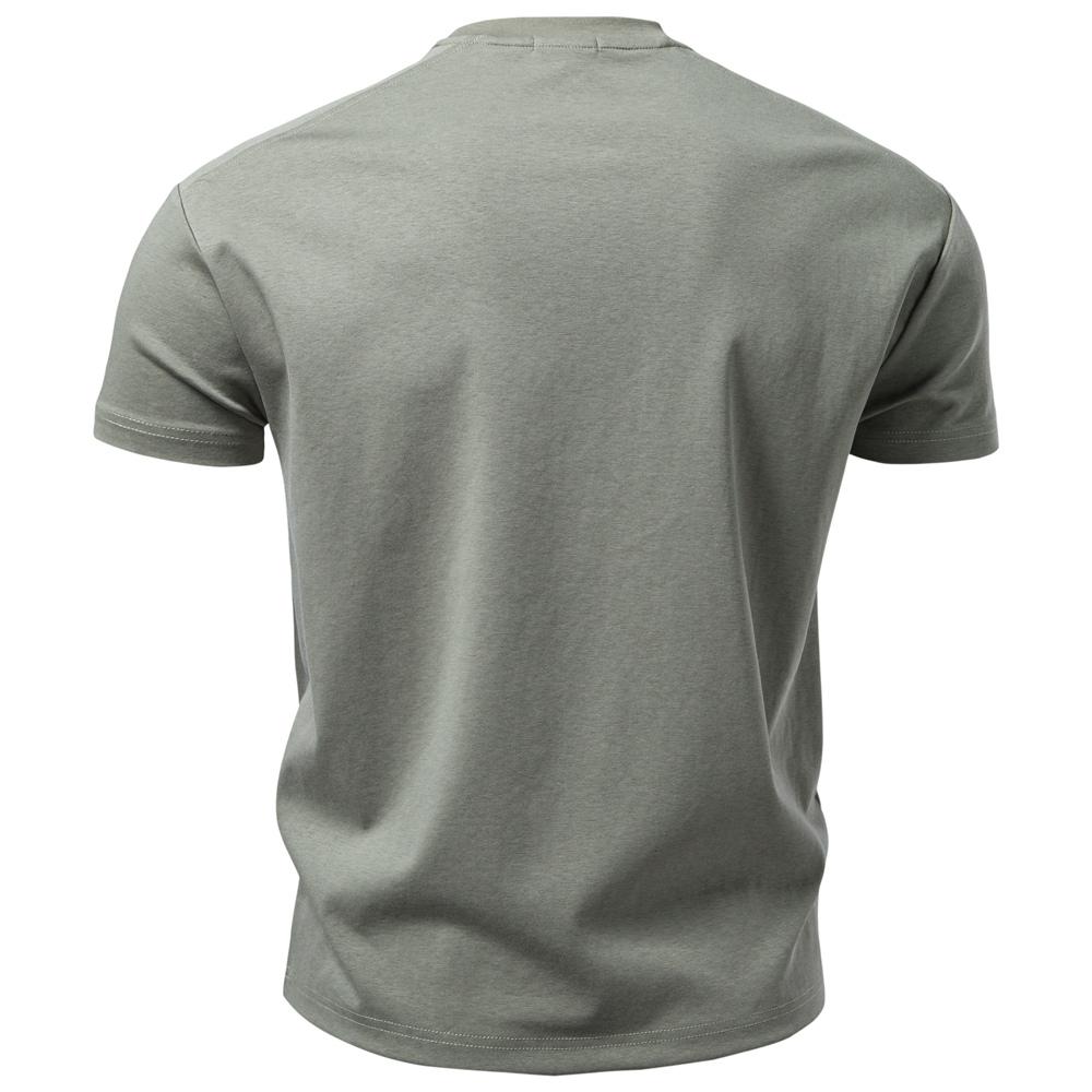 AIOPESON T-shirt da uomo basic a maniche corte Girocollo tinta unita Casual in misto cotone Traspirante Top estivo Per uso quotidiano