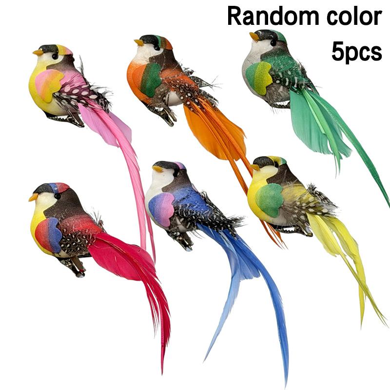 1Pcs Random Simulation Swallow Tail Bird Clip Handmade Bird Plant-decorated Artificial Bird Handicrafts For Ornament