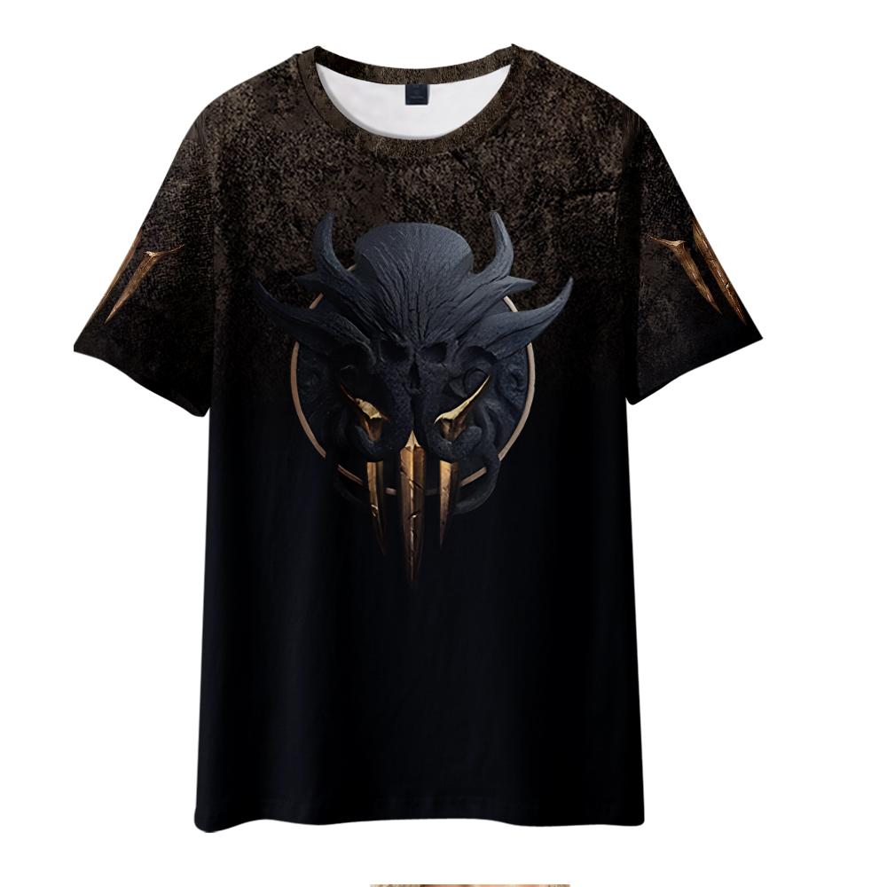 Nuova Moda Estiva per i Fan del GIOCO Baldur's Gate 3 Magliette Casual a Maniche Corte Stampate Grafiche da Donna e Uomo
