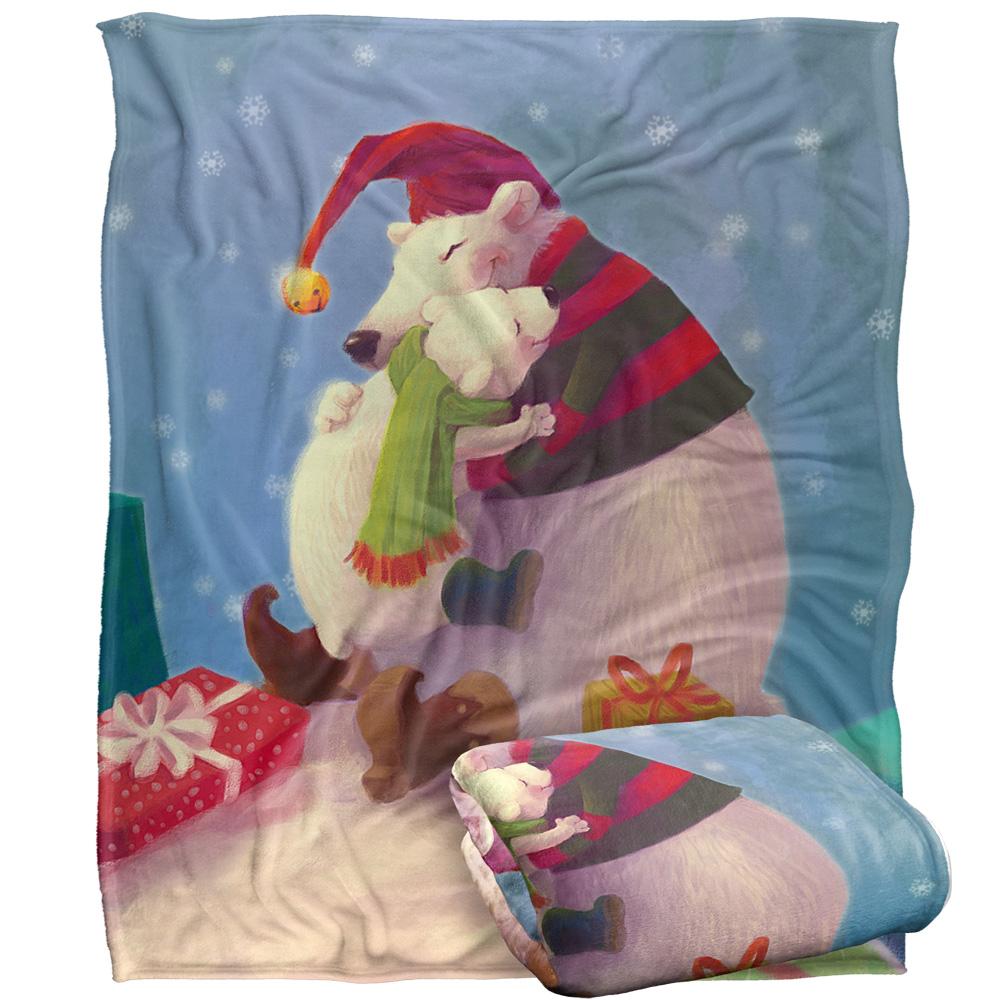 JQ Licensing Silky Bear Hug Christmas Supersoft Blanket