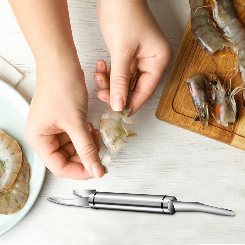 Shrimp Peeler Prawn And Seafood Peeler Rustproof Double Head Seafood Cutter Fish Scale Remover For Home Restaurant