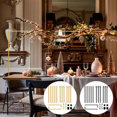 Über den Tisch Stangenständer mit Klemmen Schwarz Goldener Tischbogenständer für Hochzeit Geburtstagsparty Hängende Dekoration Halloween Weihnachten