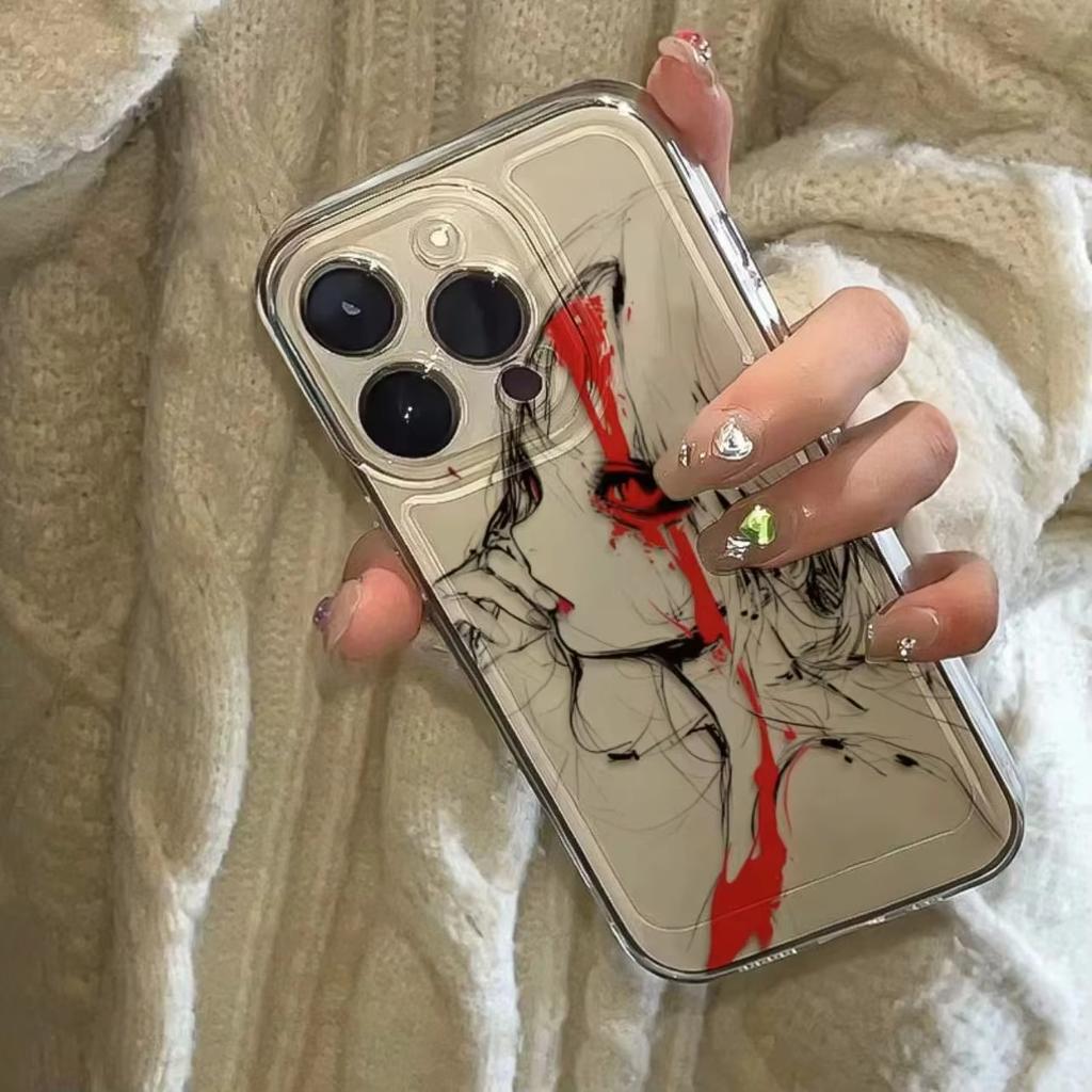 Japanese Punk Anime Girl Phone Case For Samsung Galaxy S26 S25 Ultra S24 S23 FE S22 S21 Plus S20 A73 Clear Bumper Cover