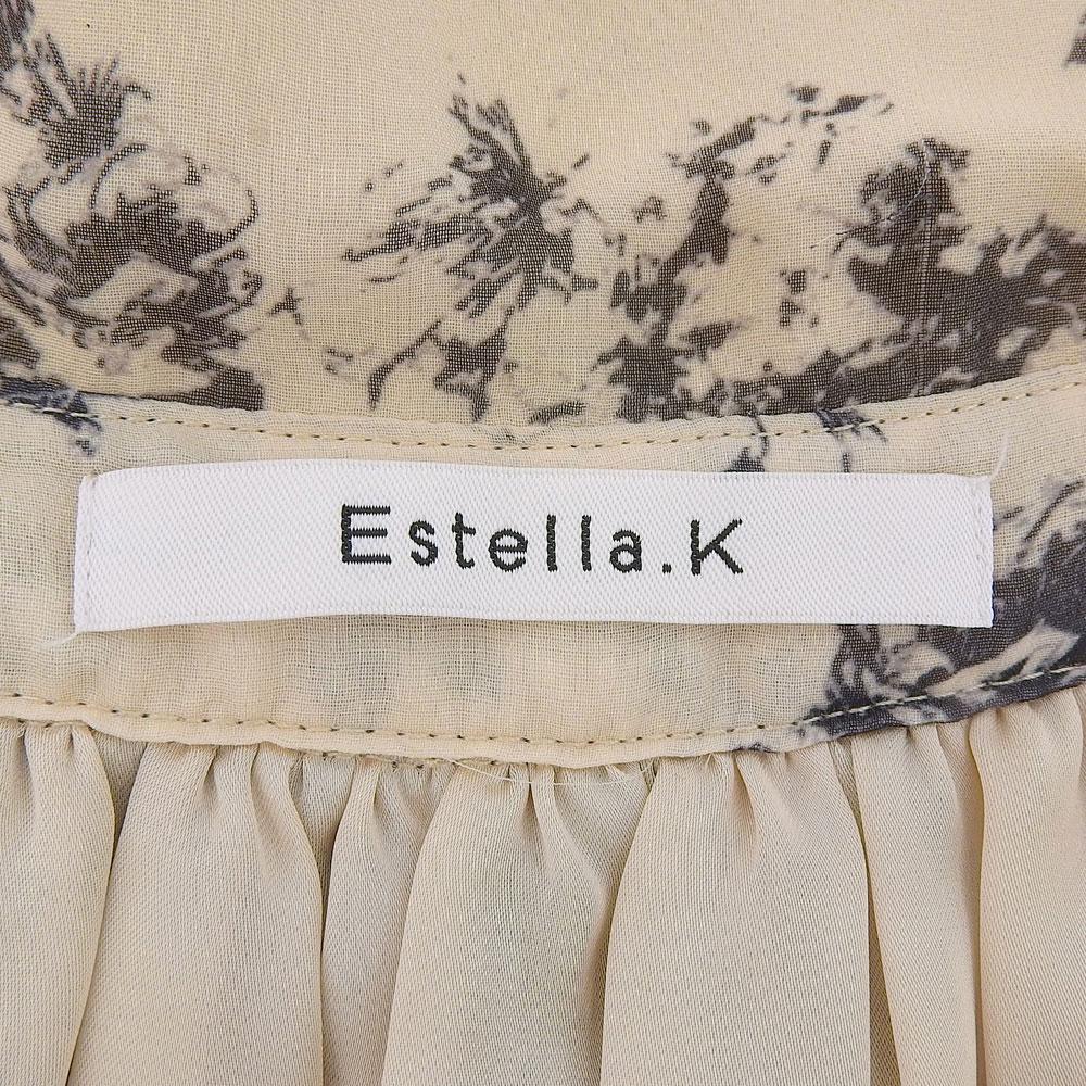 Estella.K All-over Print Dress, Women's, Beige, Size F Dress F beigeUsed