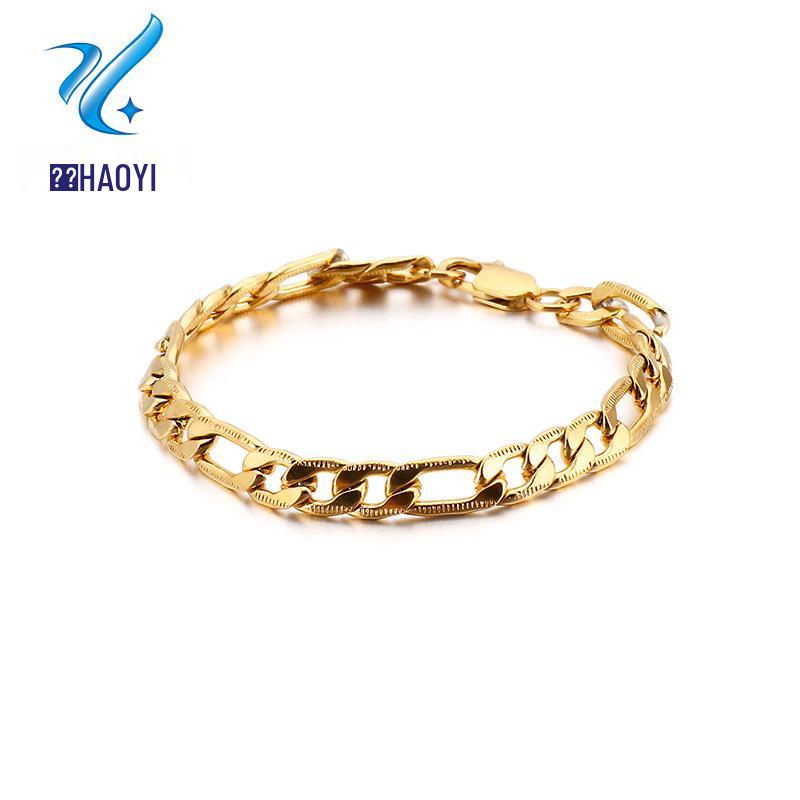 

Stainless Steel Flat Side Body Bracelet - European & American Style, Fashionable Unisex Jewelry