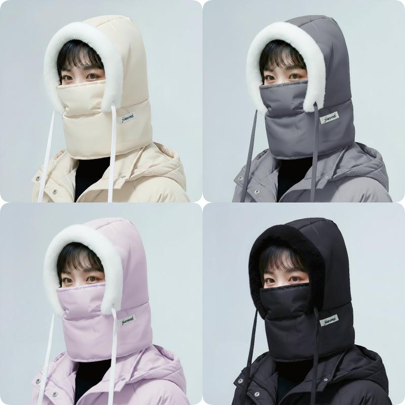 Unisex Winter Hooded Mask Windproof Fleece Face Cover With Neck Protection All-In-One Cold Weather Balaclava For Men Women