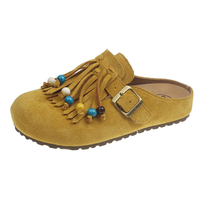 Fashion Retro 2025 New Platform Baotou Lazy Flat Comfortable Bohemian Ethnic Slippers