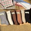 Korean Sister Wears~ Maillard Socks Medium Tube Gray Cloth Label Shell Versatile Casual Stacking Socks