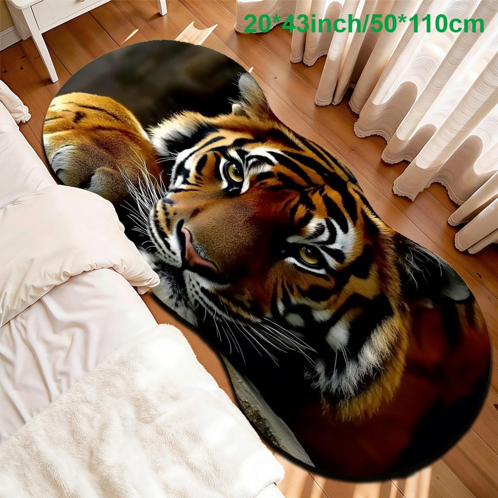 1pc Luxury Majestic Tiger Carpet, Durable Non-Slip Washable Indoor Rug For All Seasons, Halloween Thanksgiving Christmas Decor