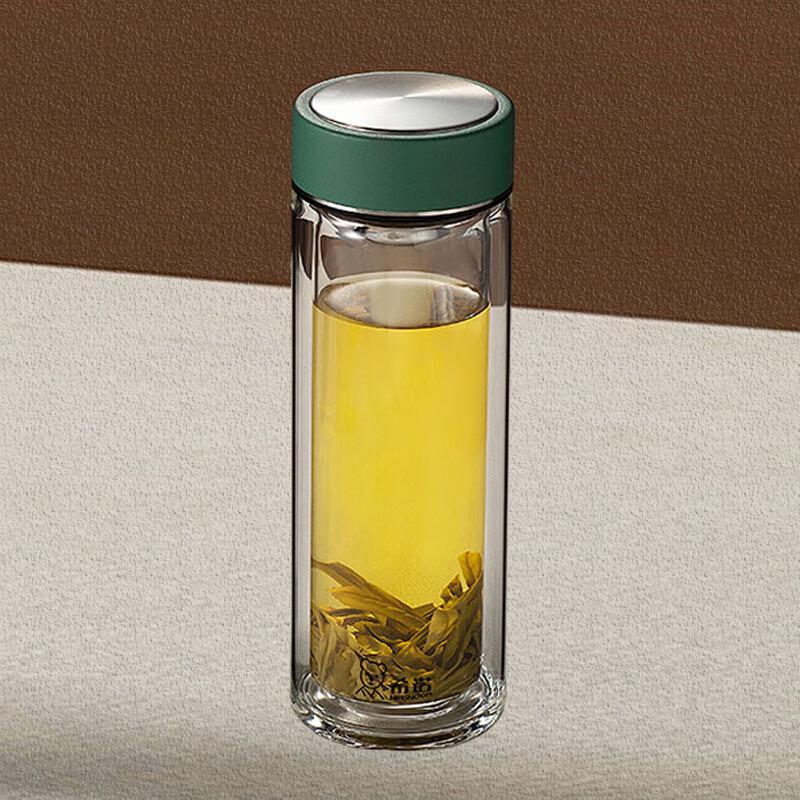 Zhishi Double Wall Glass Water Bottle