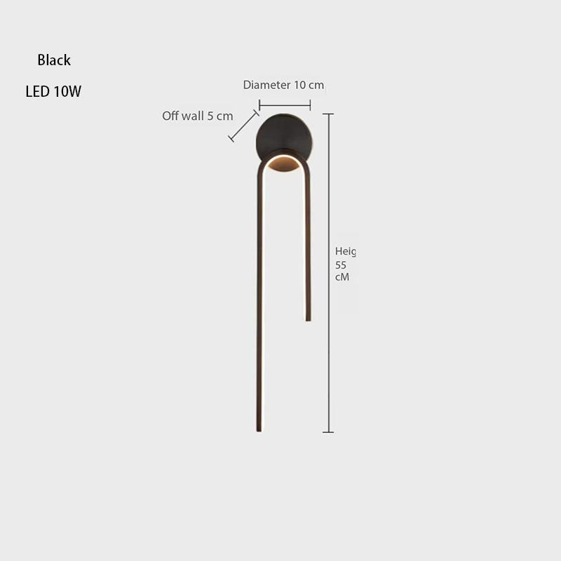 

New Nordic Minimalist Copper LED Wall Lamp Living Room Background Wall Modern Creative Bedroom Bedside Lamp Interior Lighting warm light 3000K