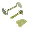 3pcs Jadestone Face Roller Portable Skin Lifting Firming Beauty Guasha Board Face Massage Roller Set