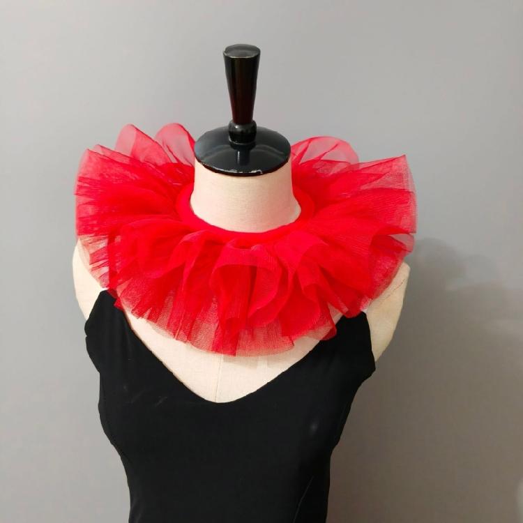 Victoriaanse Stijlen Afneembare Gaas Nepkraag voor Peuter Meisje 3 Lagen Tule Nekkraag Sjaal Capes Clown Cosplay Choker