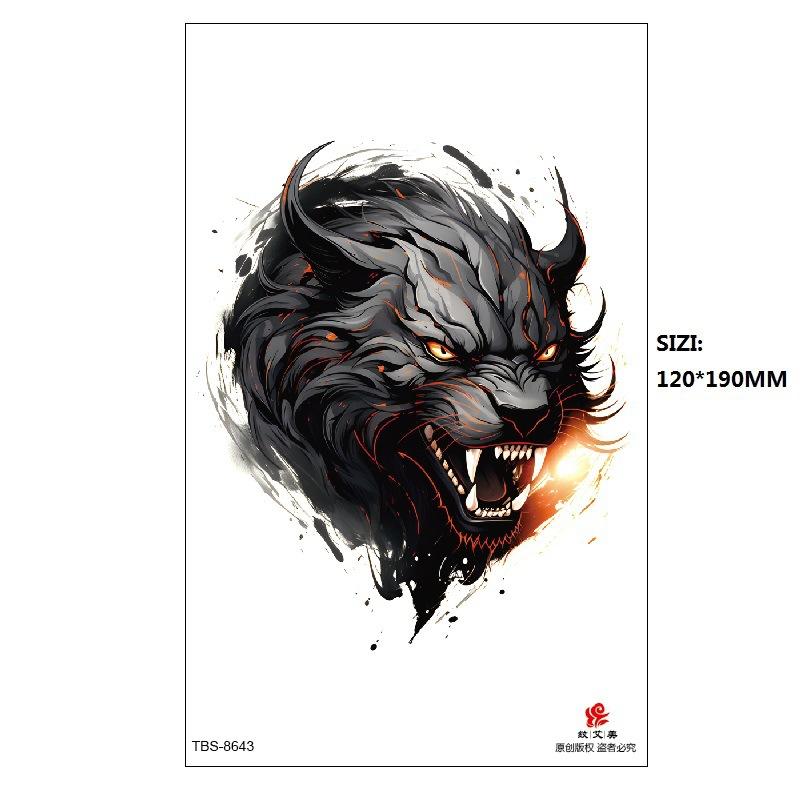 Traditional Men'S Totem Big Spider Dragon Water Transfer Simulation Tattoo Disposable Tattoo Sticker