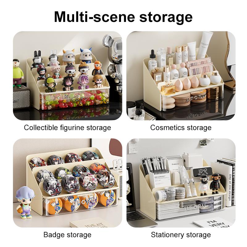 Desk organizer, student stationery drawer, home and office organizer with pen holder, multi-purpose storage box