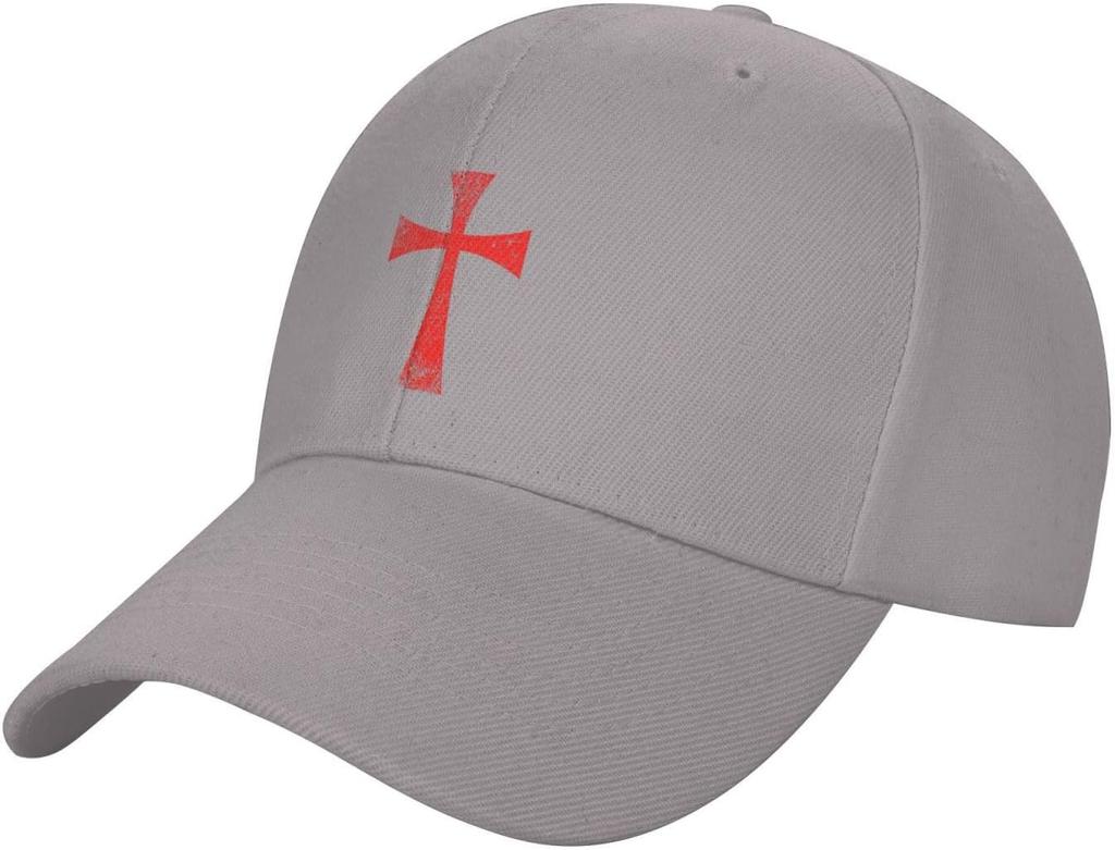 Crusader Knight Templar Cross Black Baseball Cap Unisex Adjustable Casual Dad Hat