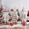 Telescopic Christmas Snowman and Knitted Reindeer Ornaments for Holiday Window Displays