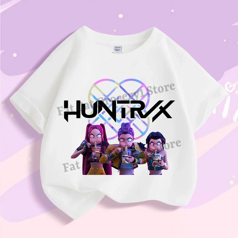 Kpop Tričko Lovce démonů Dětské Roztomilé Rumi Mira Zoey Trička Dívky Chlapci Léto Krátký rukáv Dětské Volnočasové Topy Bavlněné Oblečení Dárek