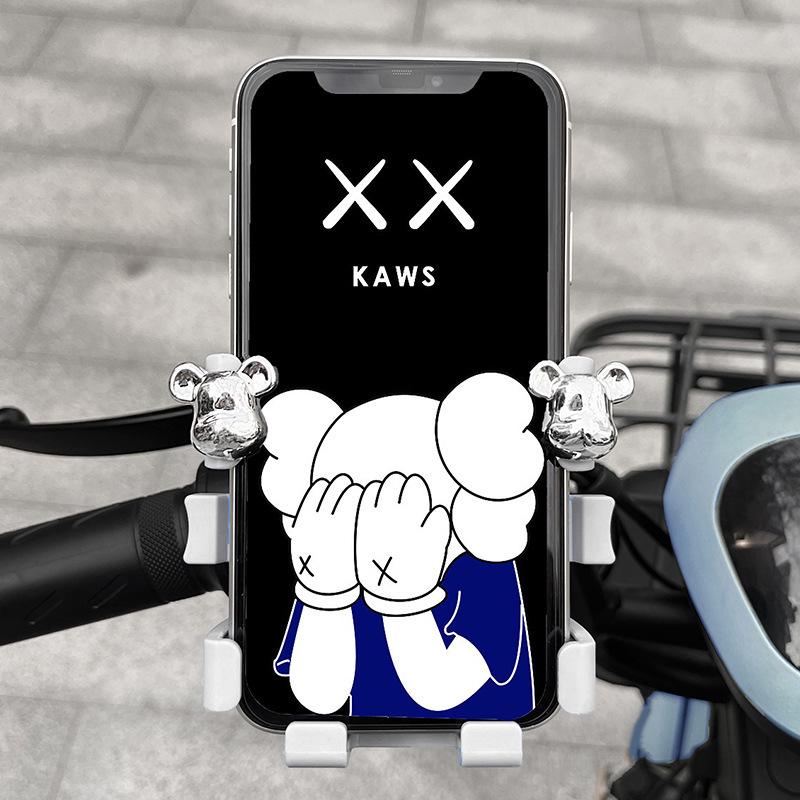 Cute Cartoon Shockproof Phone Holder for Bikes and Electric Vehicles - Ideal for Navigation and Delivery Riders