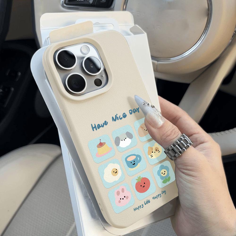 Phone Case for iPhone 11 13 Case iPhone 12 14 15 16 Pro Max 12 Pro 15 Plus Leather Painted Waterproof Drop-proof and Wear-resistant Cartoon