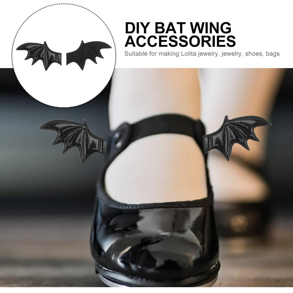 Toyvian Devil Halloween Clips with Bat Demon Accessories for DIY 10 Black Hairpins, Wings, Girls, Dress-Up, Cosplay, Crafts, Kids, Pairs,