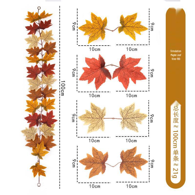 1m Autumn Maple Leaf Rattan Wall Hanging Decoration