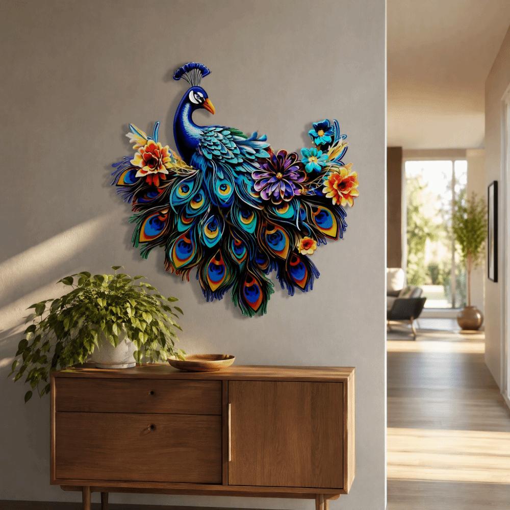 Iron Peacock Wall Art Blue Bird Wall Art Metal Metal Wall Decor Garden Decor