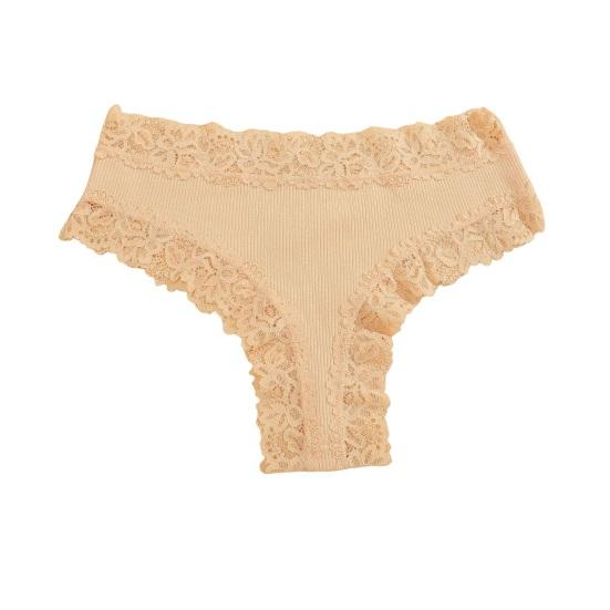 Cotton Thongs for Women Sexy Lace Trim Underwear Low Rise S