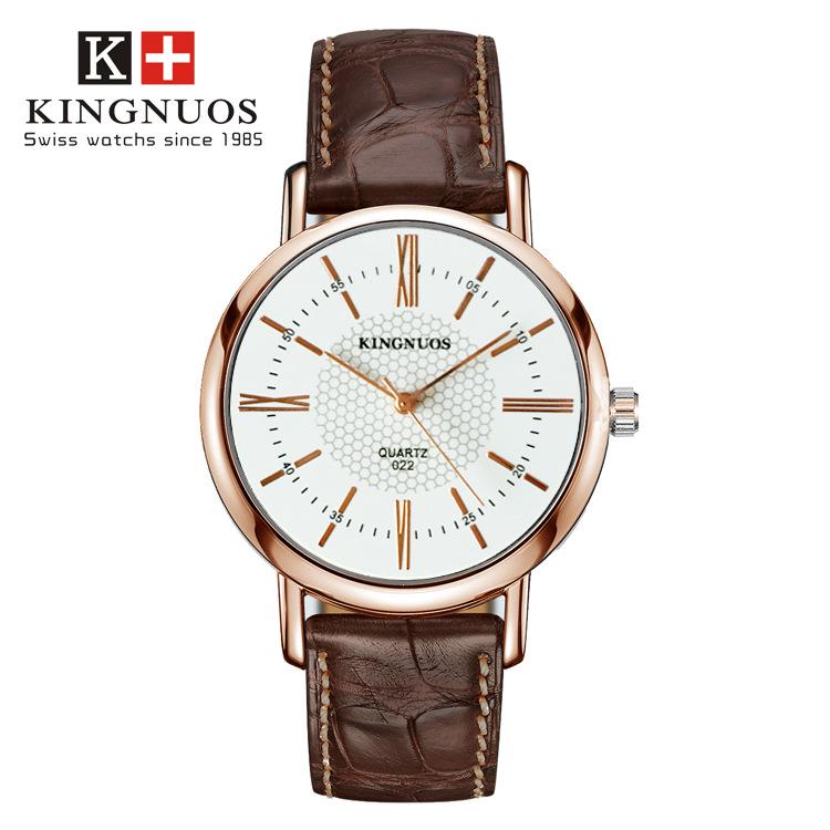 KINGNUOS Fashion Rose Gold Roman Numerals Belt Watch Men's Belt Watch