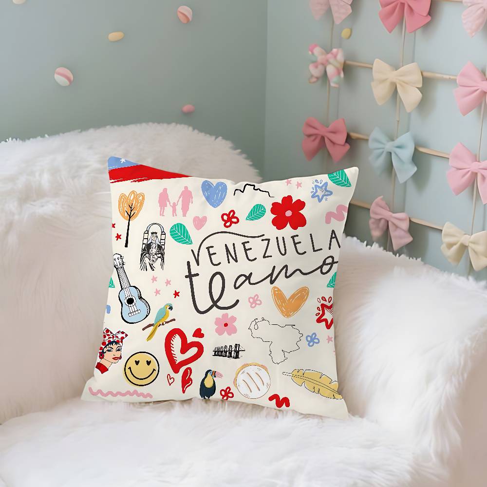 Venezuelas-Aesthetics-Art Pillow Case Cushion Cover Soft Cute Throw Pillow Case For Car Sofa Pillowcase Polyester With Zipper