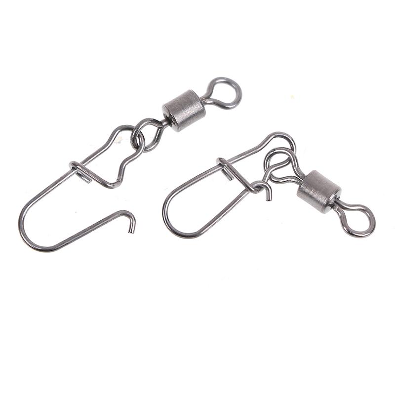 200Pcs Stainless Rolling Swivel Nice Snap Lure Connector Fishing Swivels Snap