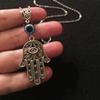 Fatima's Hand Evil Eye Cross Pendant Necklace