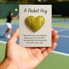 1/2/3Pcs Love Heart Tennis Pocket Hug with Positive Card Emotional Support Heart Shaped Ball Figurine Pocket Token Athletes Sports Fans Gift