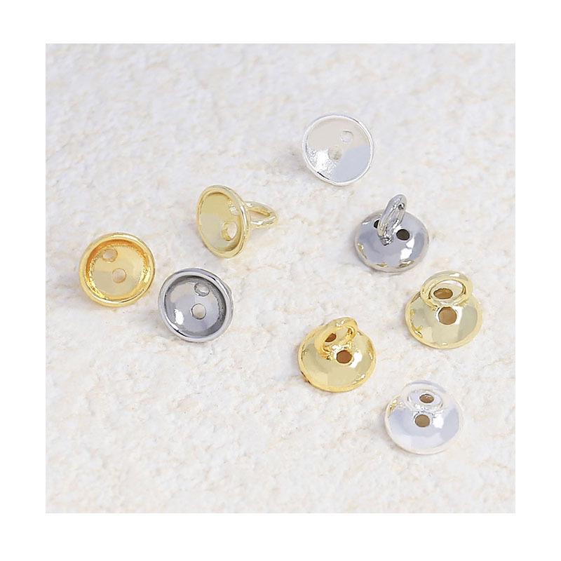 18k Gold-Plated Double-Hole End Cap for DIY Jewelry Making