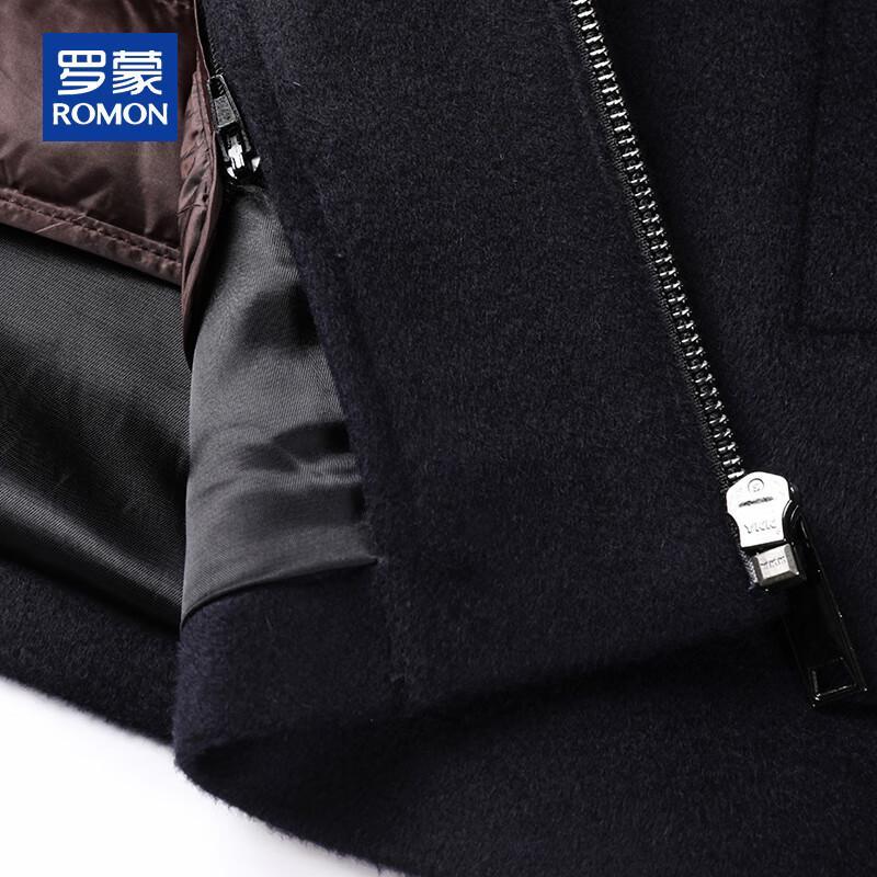 ROMON Herren Luxus Kaschmir-Mischung Abnehmbar Daunen gefüttert Wolljacke
