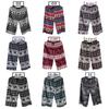 Elephant Cropped Pants Adjustable Elastic Waistband Strap Unisex Women Men Print Thailand Casual Streetwear Beach Summer Boho Bohemian Retro Vintage