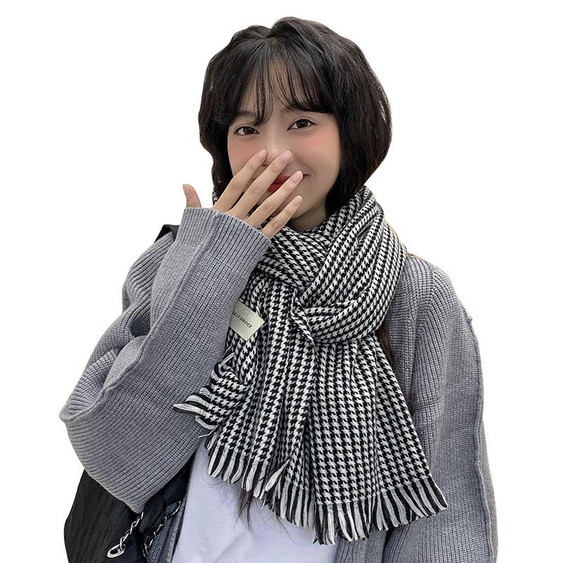 Jesień I Zima Nowy Damski Szal High-End Tysiąca Ptaków Ciepły Szalik Studencki Wszechstronny Szal z Imitacji Kaszmiru