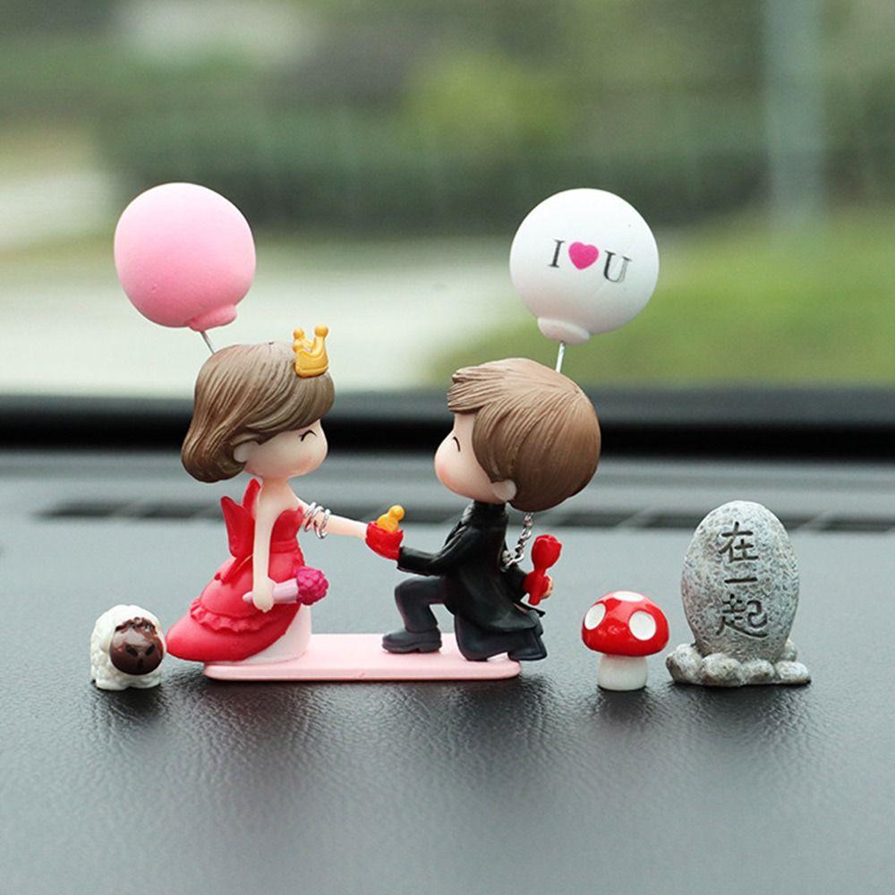 Car Ornament Model Auto Interior Decoration Perfume Clip Ornaments Balloon Kiss Anime Couples Dashboard Figurine Accessories