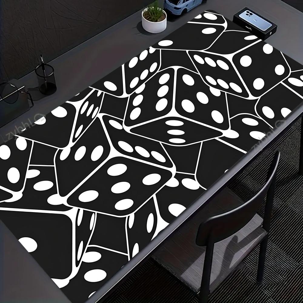 Black and White Mouse Pad Large Gaming Accessory XXL Game Rubber Deskmats HD Non-Slip Computer Keyboard Mat Laptop Long Mousepad