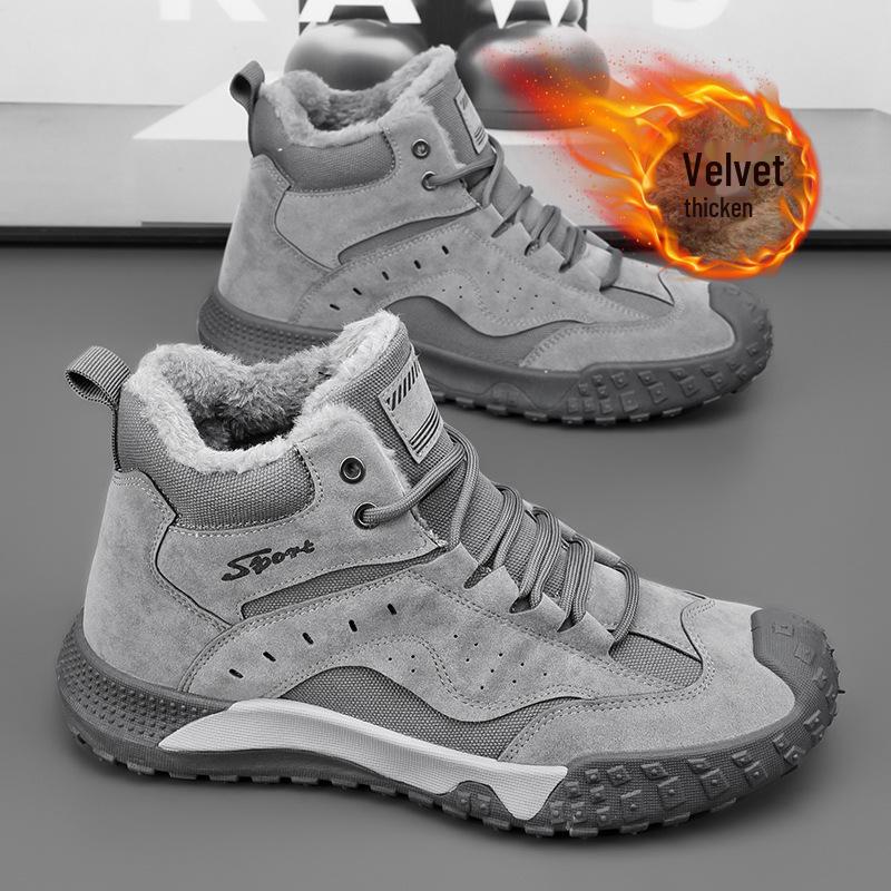 Winter High-Top Plush Work Shoes: Durable, Anti-Smash, Fashionable Outdoor Footwear