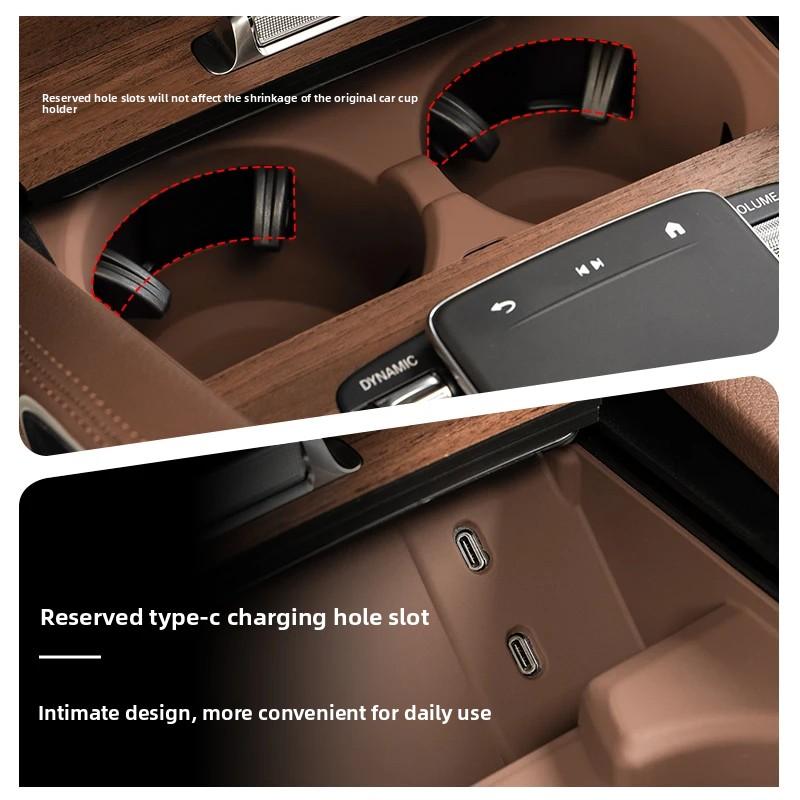 Water Cup Holder and Wireless Charging Pad for Mercedes 24-2026GLE W167 350 V167 Coupe Gls X167 450 500e 350d Trim  Accessories